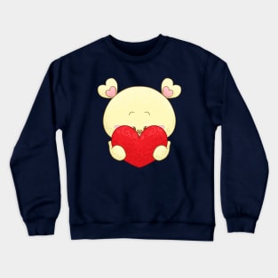 Bear Holding a Big Heart Crewneck Sweatshirt